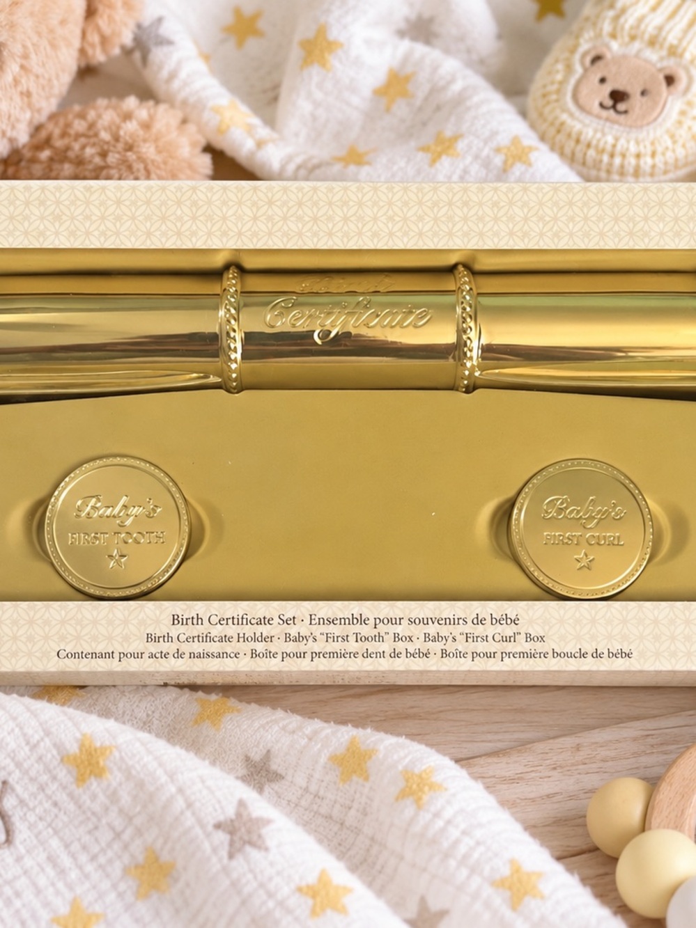 Hallmark Gold Baby Keepsake Certificate Set
